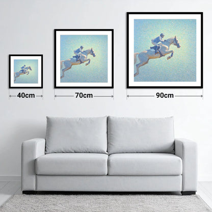 Luminous Ascent - size guide showing 40cm, 70cm and 90cm art prints