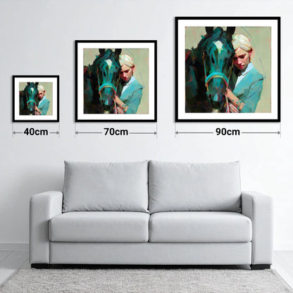 Silent Understanding - size guide showing 40cm, 70cm and 90cm art prints