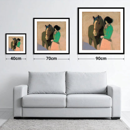 A Shared Silence - size guide showing 40cm, 70cm and 90cm art prints