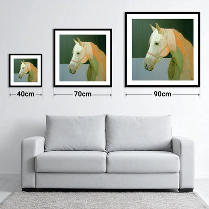 Painted Grey Profile - size guide showing 40cm, 70cm and 90cm art prints