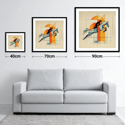 Precision in Flight - size guide showing 40cm, 70cm and 90cm art prints