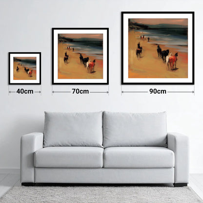 Twilight Coastal Hack - size guide showing 40cm, 70cm and 90cm art prints