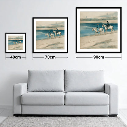 Tide Line Companions - size guide showing 40cm, 70cm and 90cm art prints