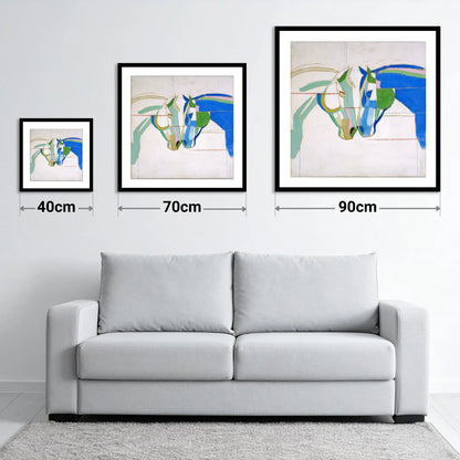 Architectural Harmony - size guide showing 40cm, 70cm and 90cm art prints
