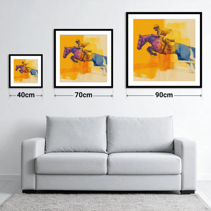 The Colour of Flight - size guide showing 40cm, 70cm and 90cm art prints