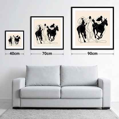 The Racing Line - size guide showing 40cm, 70cm and 90cm art prints