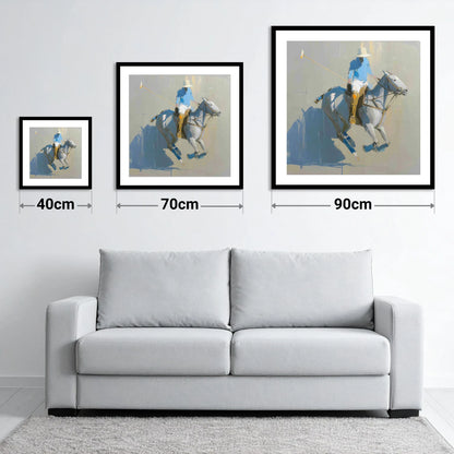 Slate Blue Chukka - size guide showing 40cm, 70cm and 90cm art prints