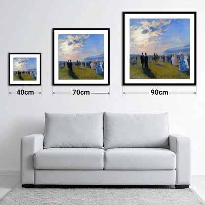Society at the Races - size guide showing 40cm, 70cm and 90cm art prints