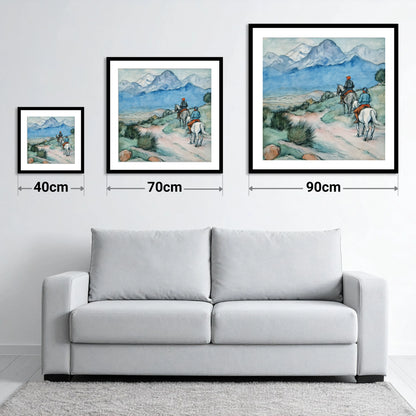 High Country Trek - size guide showing 40cm, 70cm and 90cm art prints