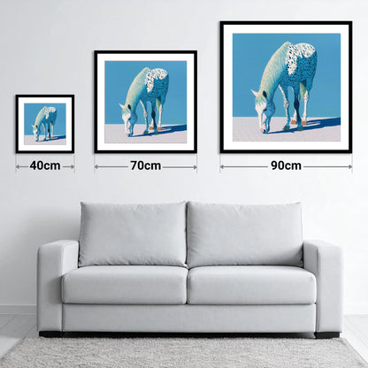 Azure Appaloosa - size guide showing 40cm, 70cm and 90cm art prints