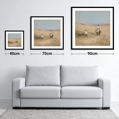 The Summer Hack - size guide showing 40cm, 70cm and 90cm art prints