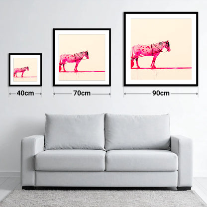 Vibrant Spotted Harness - size guide showing 40cm, 70cm and 90cm art prints
