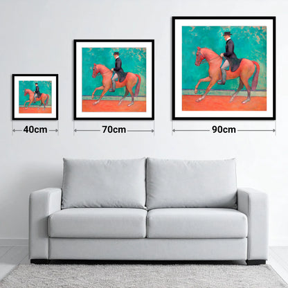 The Emerald Passage - size guide showing 40cm, 70cm and 90cm art prints