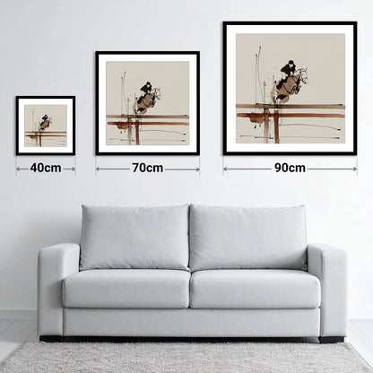 Fluidity of Flight - size guide showing 40cm, 70cm and 90cm art prints