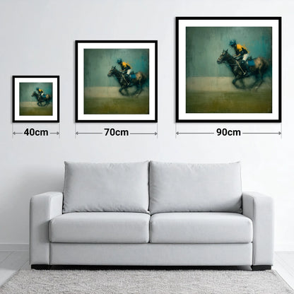 The Decisive Chukka - size guide showing 40cm, 70cm and 90cm art prints