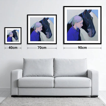 Silent Understanding - size guide showing 40cm, 70cm and 90cm art prints