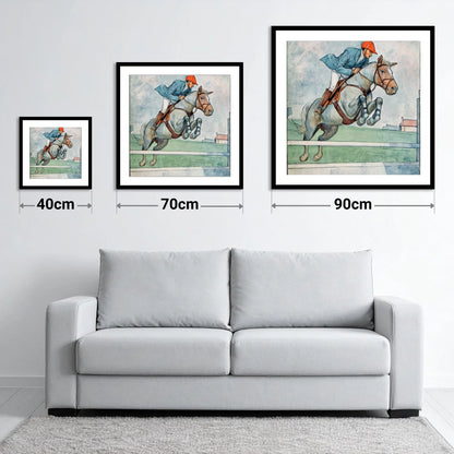 Clearing the White Rail - size guide showing 40cm, 70cm and 90cm art prints