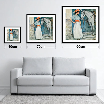 A Patient Companion - size guide showing 40cm, 70cm and 90cm art prints