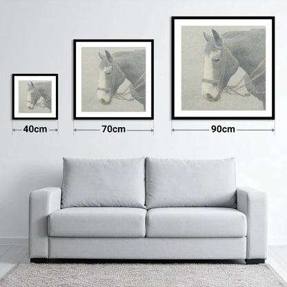Steadfast Working Profile - size guide showing 40cm, 70cm and 90cm art prints