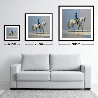 Collected Grace in Blue - size guide showing 40cm, 70cm and 90cm art prints