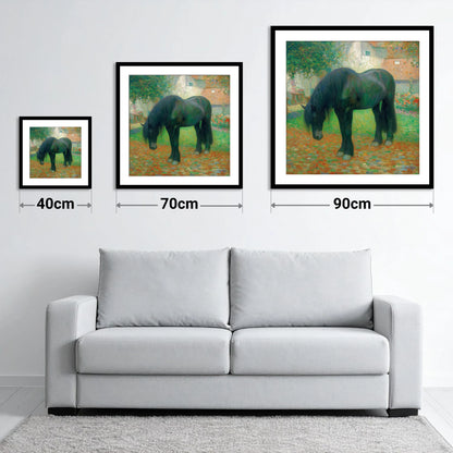 The Sunlit Draught - size guide showing 40cm, 70cm and 90cm art prints