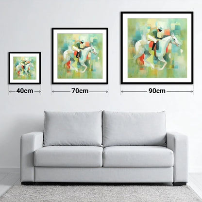 Structured Stride - size guide showing 40cm, 70cm and 90cm art prints