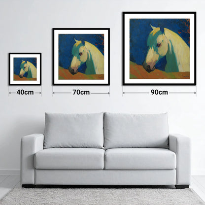 The Vibrant Grey - size guide showing 40cm, 70cm and 90cm art prints