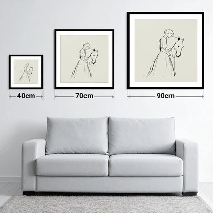 Elegant Connection - size guide showing 40cm, 70cm and 90cm art prints