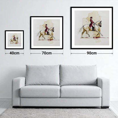 Collected Elegance - size guide showing 40cm, 70cm and 90cm art prints