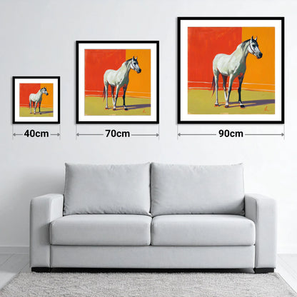 Radiance In Grey - size guide showing 40cm, 70cm and 90cm art prints