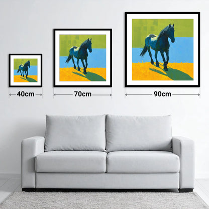 Indigo Cob in Summer Light - size guide showing 40cm, 70cm and 90cm art prints