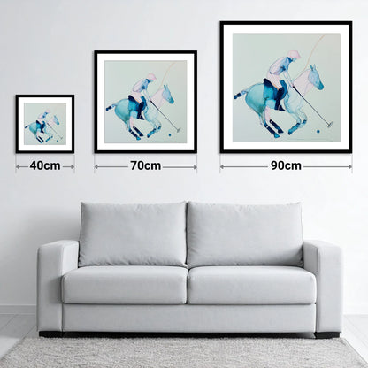 Cerulean Chukka - size guide showing 40cm, 70cm and 90cm art prints