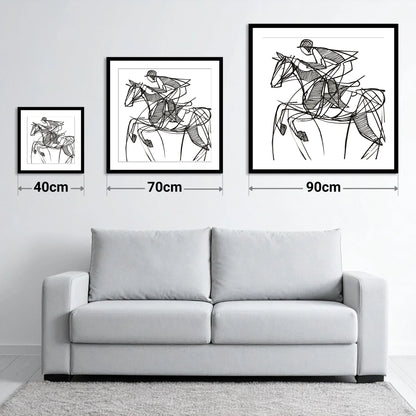 Dynamic Line Jumper - size guide showing 40cm, 70cm and 90cm art prints