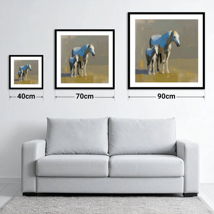 A Mother’s Quiet Watch - size guide showing 40cm, 70cm and 90cm art prints