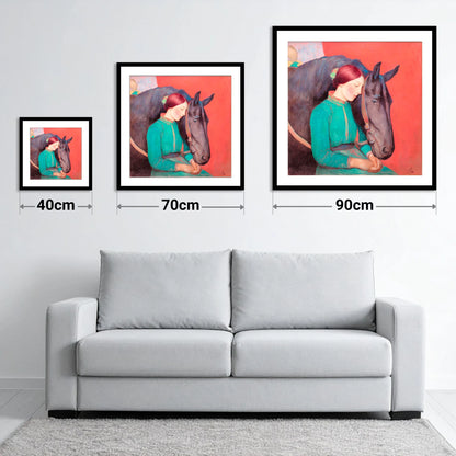Silent Understanding - size guide showing 40cm, 70cm and 90cm art prints