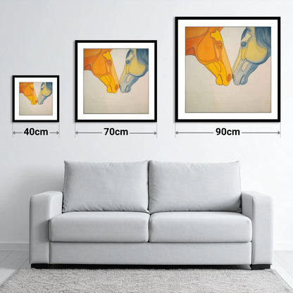 Flowing Connection - size guide showing 40cm, 70cm and 90cm art prints