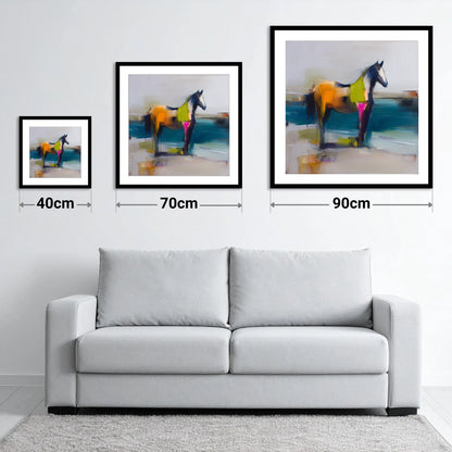 Vivid Horizon - size guide showing 40cm, 70cm and 90cm art prints