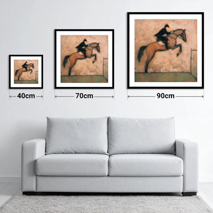 The Perfect Arc - size guide showing 40cm, 70cm and 90cm art prints