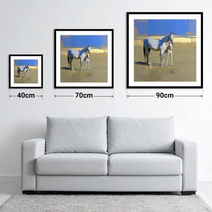 Midsummer Greys - size guide showing 40cm, 70cm and 90cm art prints