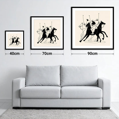 Dynamics of the Match - size guide showing 40cm, 70cm and 90cm art prints