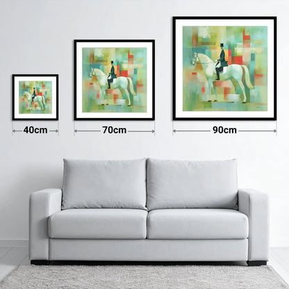 Structured Elegance - size guide showing 40cm, 70cm and 90cm art prints