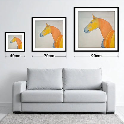 Rhythm In Amber - size guide showing 40cm, 70cm and 90cm art prints
