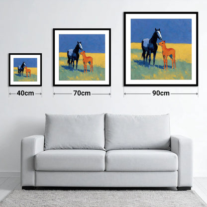 Azure Summer Bond - size guide showing 40cm, 70cm and 90cm art prints