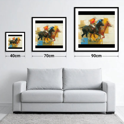 The Final Chukka - size guide showing 40cm, 70cm and 90cm art prints