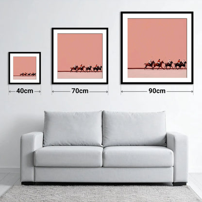 Dusty Rose Chukka - size guide showing 40cm, 70cm and 90cm art prints