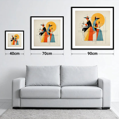 Race Day Elegance - size guide showing 40cm, 70cm and 90cm art prints