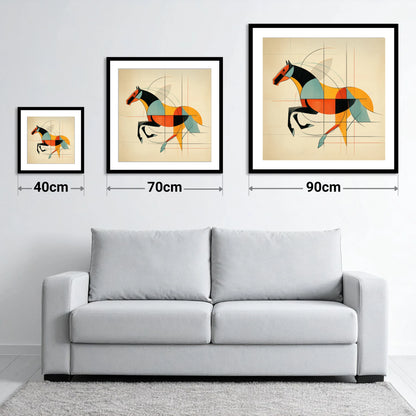 Rhythm in Motion - size guide showing 40cm, 70cm and 90cm art prints