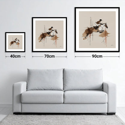 Airborne Momentum - size guide showing 40cm, 70cm and 90cm art prints
