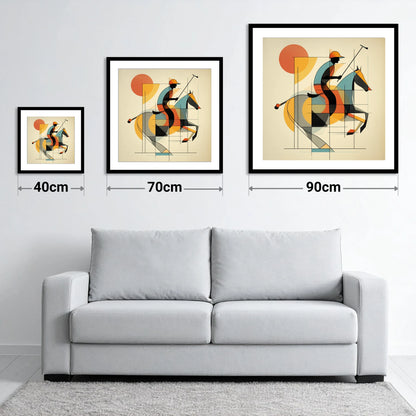 Rhythm of the Chukka - size guide showing 40cm, 70cm and 90cm art prints