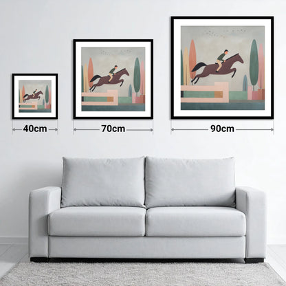 Nostalgic Clear Round - size guide showing 40cm, 70cm and 90cm art prints